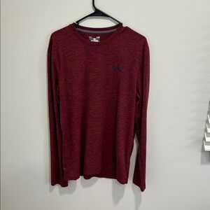 Large Under Armour HEATGEAR Men's Red/black Long Sleeve Tee
